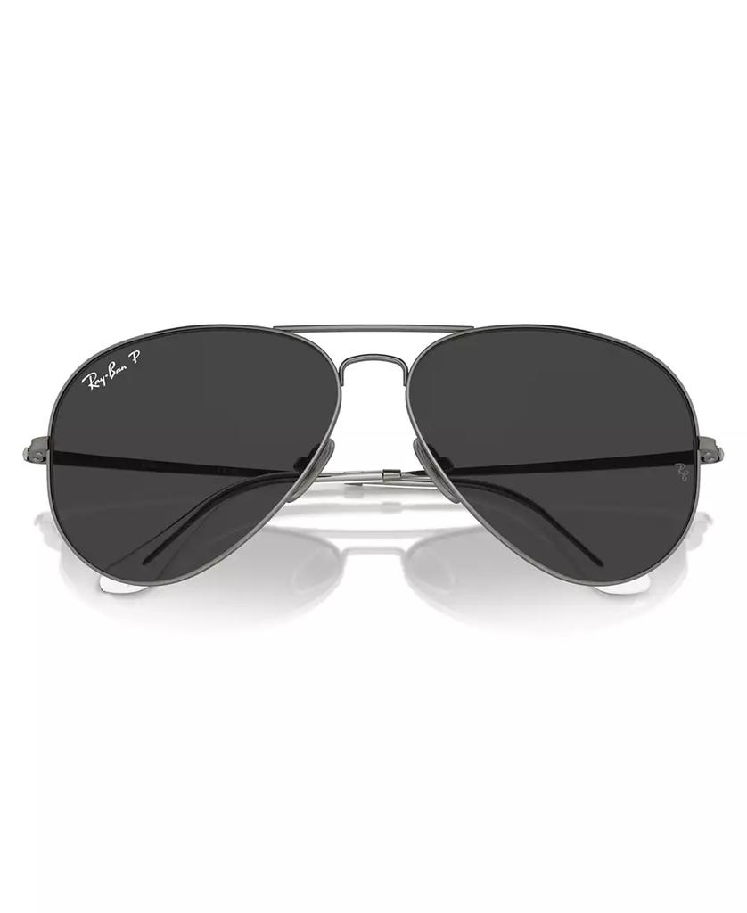 Ray-Ban Unisex Polarized Sunglasses, Aviator Titanium Rb8089