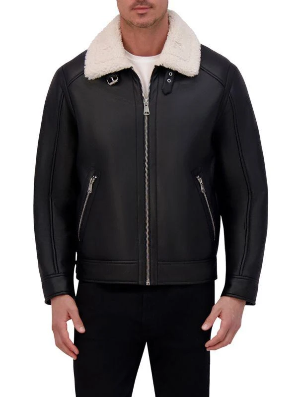 Kenneth Cole Faux Leather Bomber Jacket 1