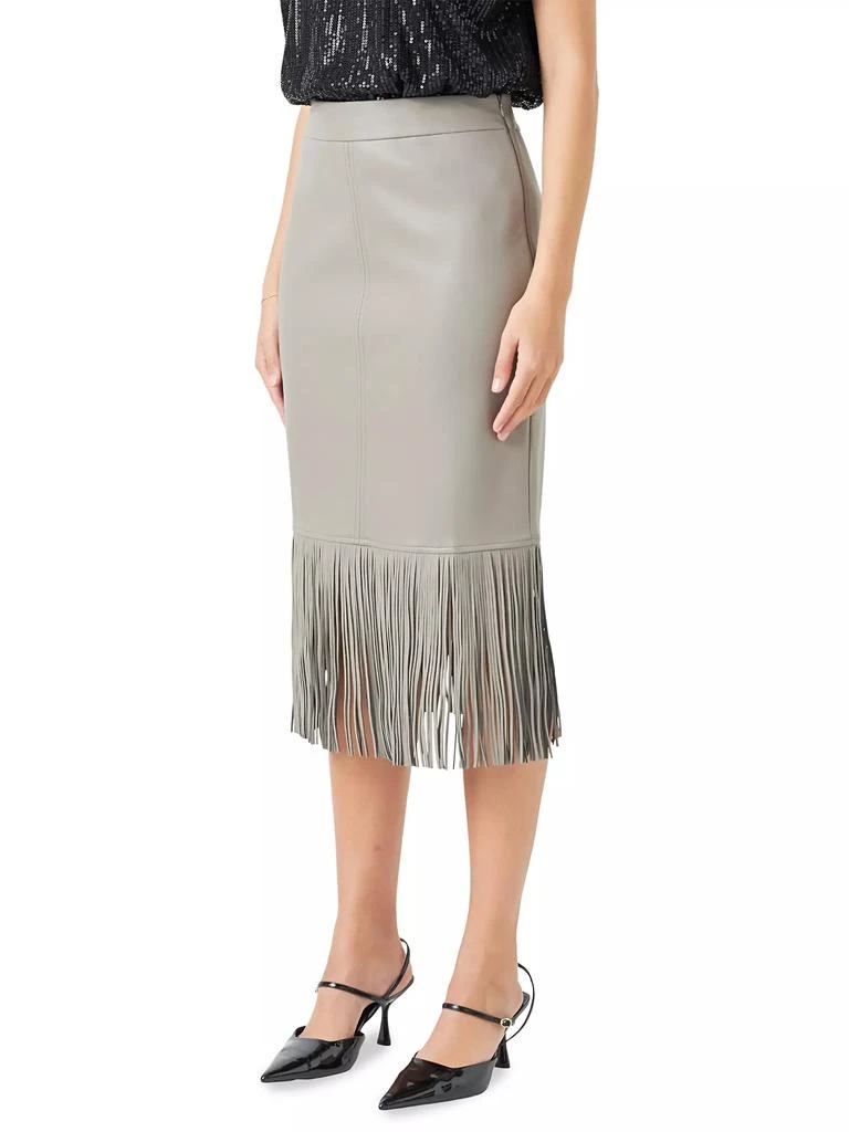 Endless Rose PU Fringe Pencil Midi Skirt 4