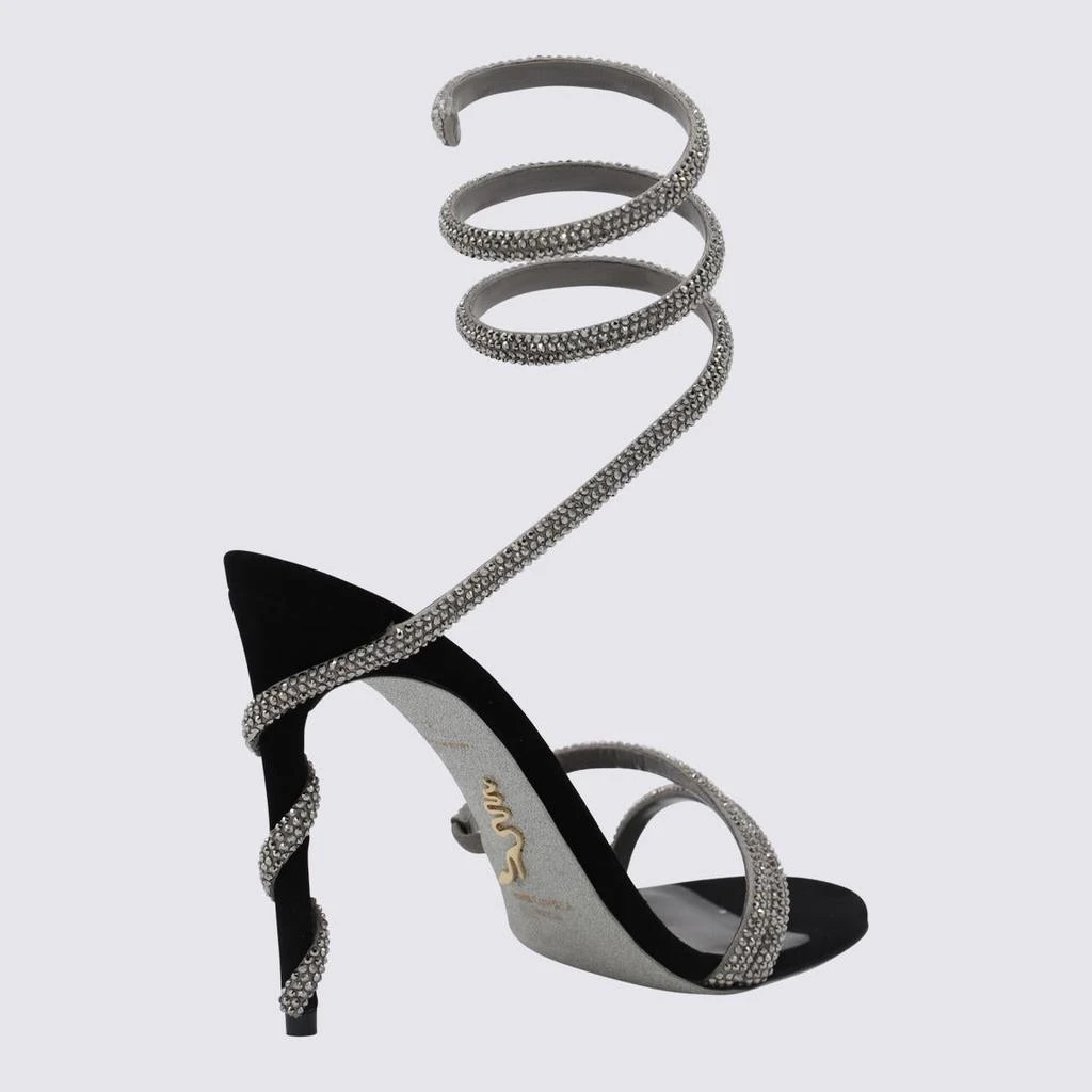 Rene Caovilla René Caovilla Black And Silver Leather Margot Sandals 2