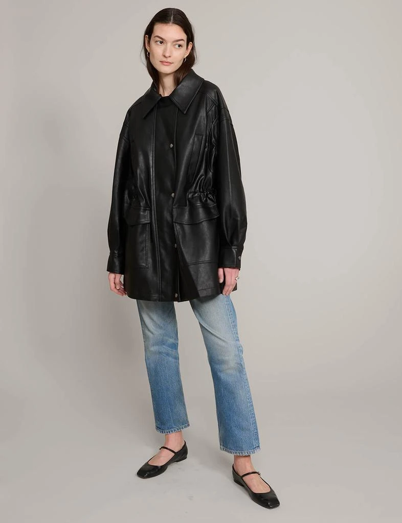 Pixie Market Oversized Leather Parka Jacket 3