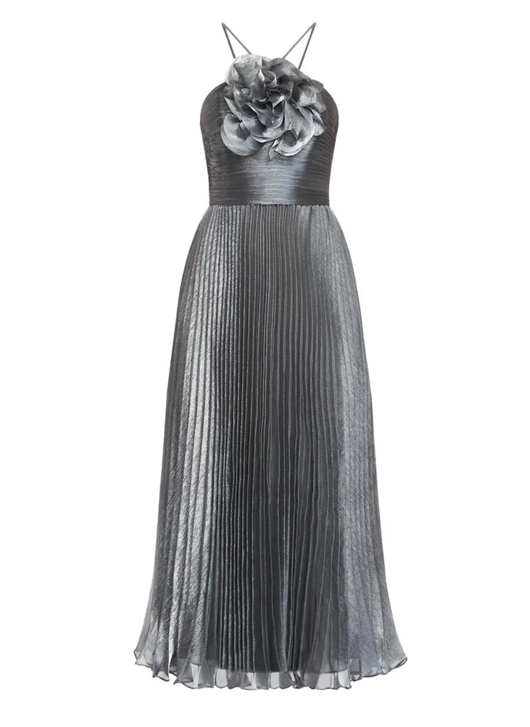 Zac Posen Zac Posen - Pleated Midi Dress with Flower 5