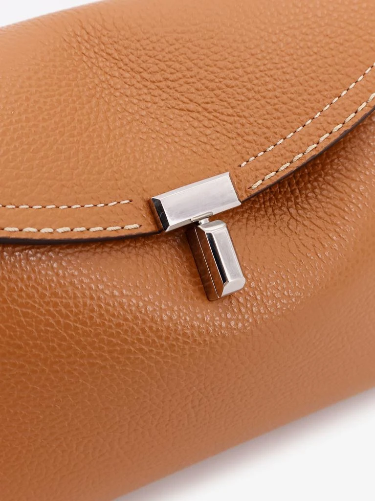 Totême T-Lock leather clutch with contrasting stitching 6