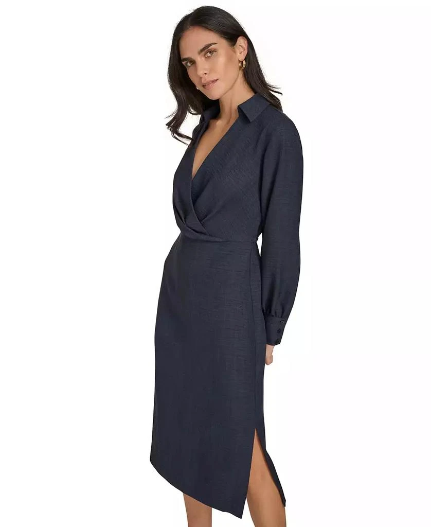 Calvin Klein Women's Faux-Wrap Long-Sleeve Sheath Dress 3