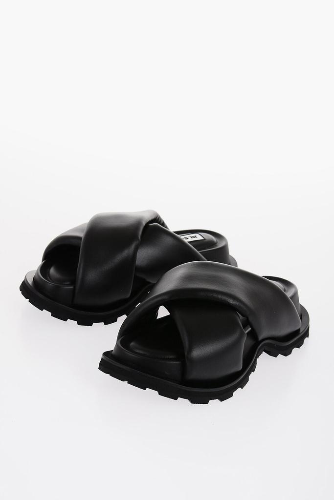 Jil Sander Jil Sander Criss Cross Designed Leather Sandals with Carrion Sole