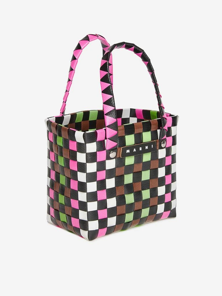 MARNI KIDS MARNI Girls Woven Micro Basket Bag in Pink (14cm) 3