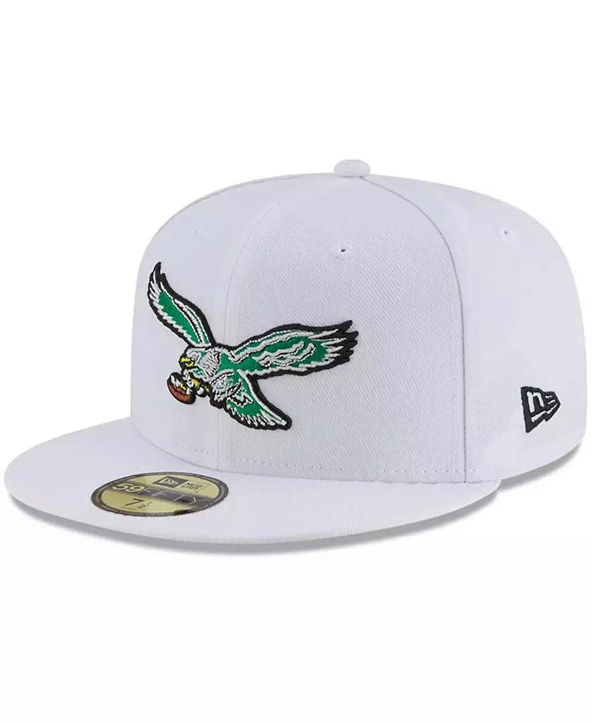 New Era Men's White Philadelphia Eagles Throwback Logo Omaha 59FIFTY Fitted Hat 1