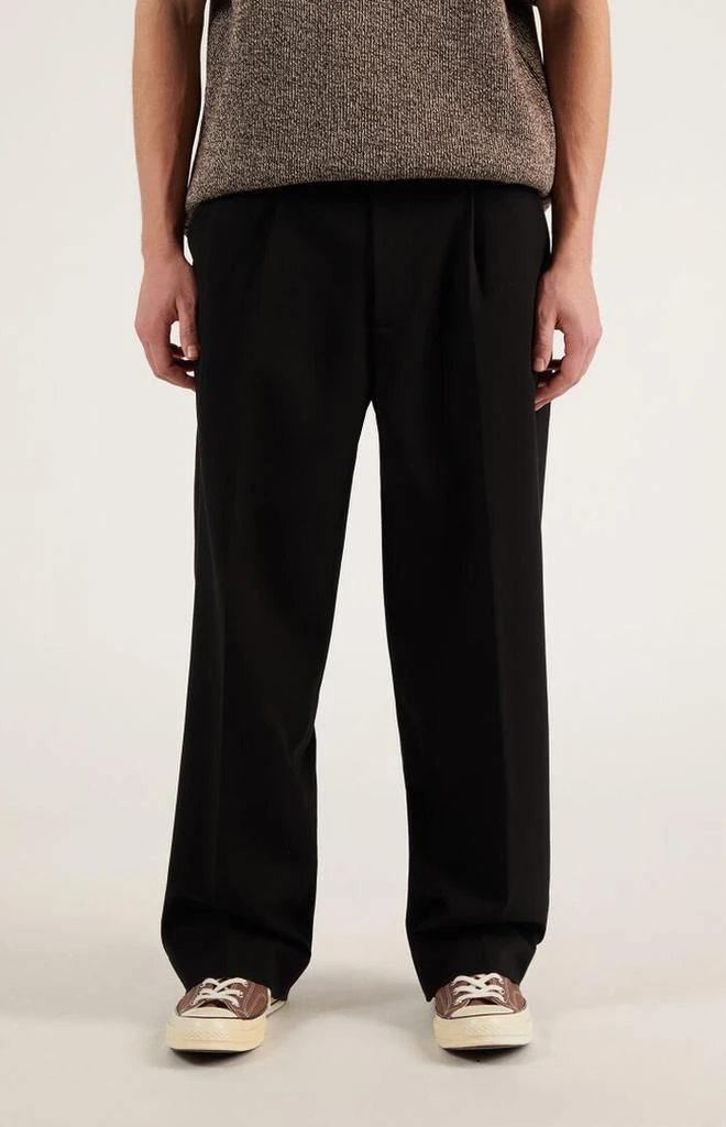PacSun Black Pleated Baggy Trousers 3