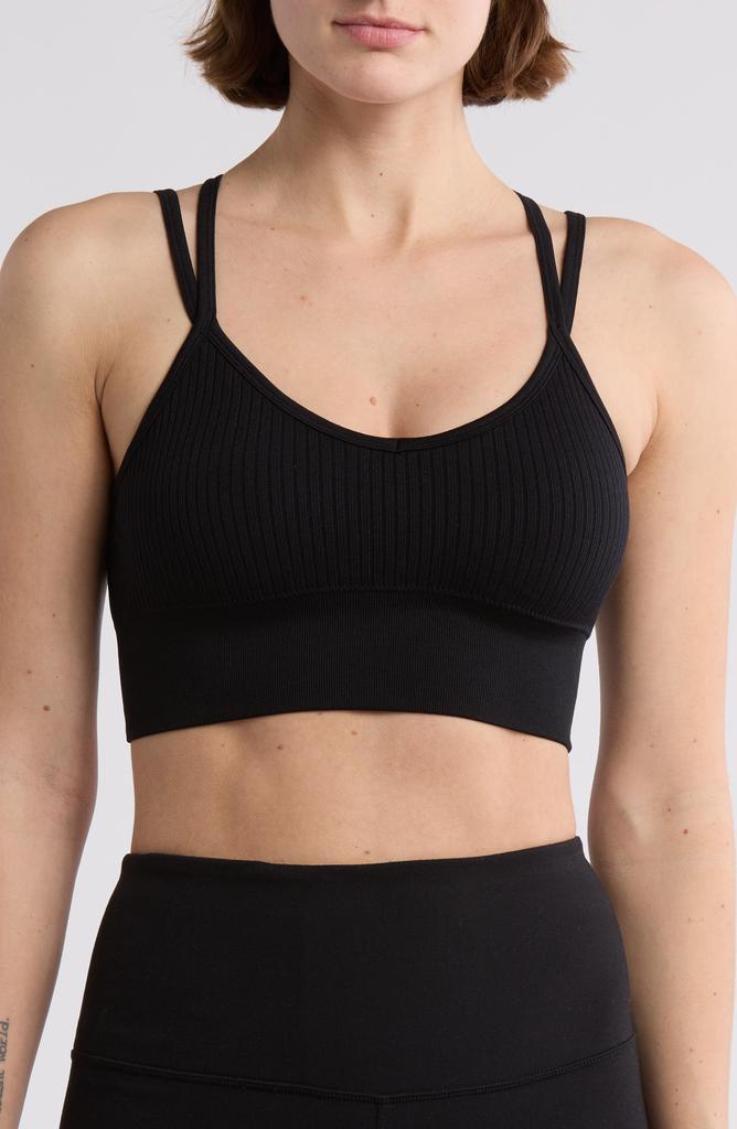 Zella Strappy Racerback Rib Sports Bra