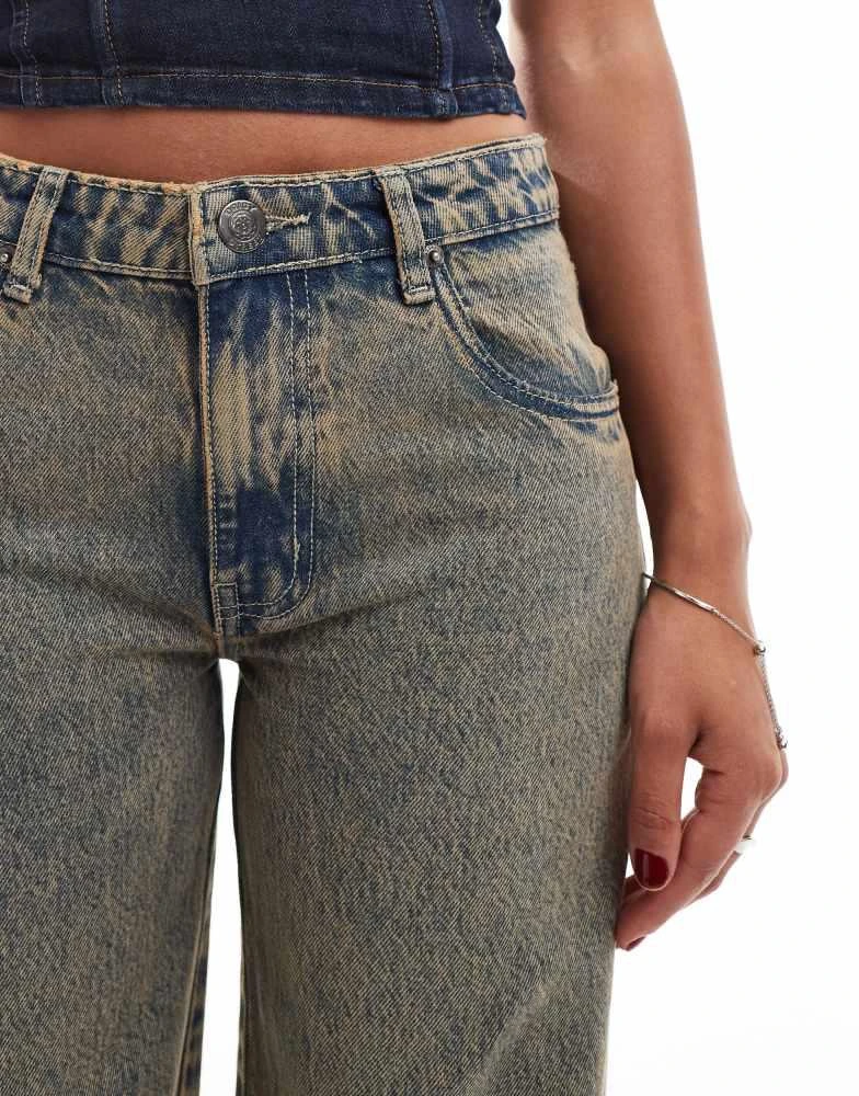 Daisy Street Daisy Street low rise boyfriend jeans in blue dirty wash 4