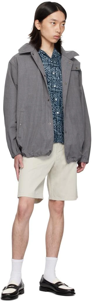 BEAMS PLUS Blue Batik Print Shirt 4