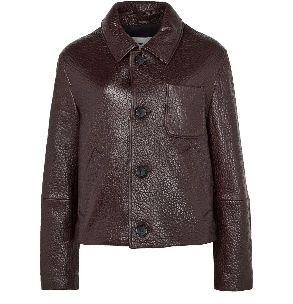 AMI Buttoned leather jacket 2