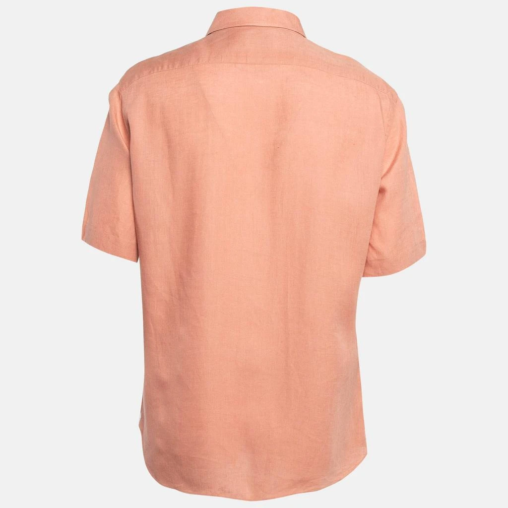 Ermenegildo Zegna Ermenegildo Zegna Dust Pink Linen Short Sleeve Shirt L 2