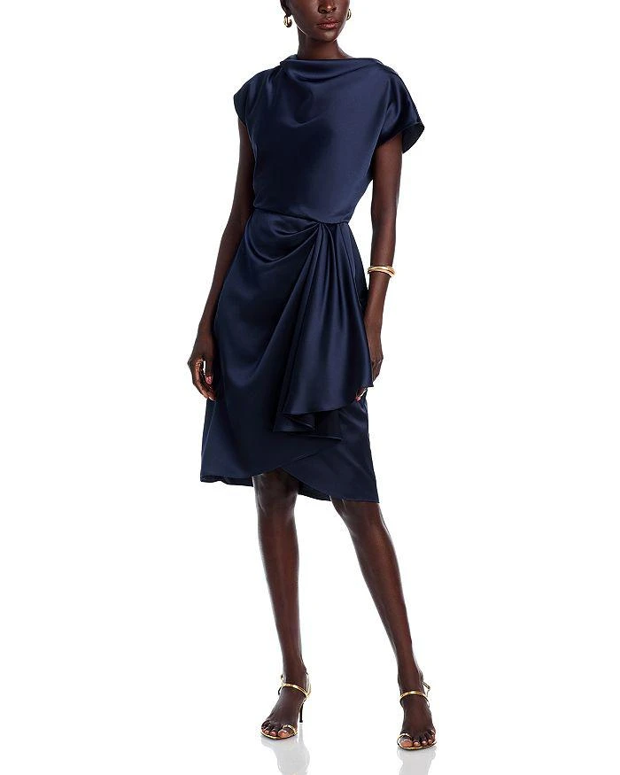 Amsale Asymmetric Draped Sheath Dress 1