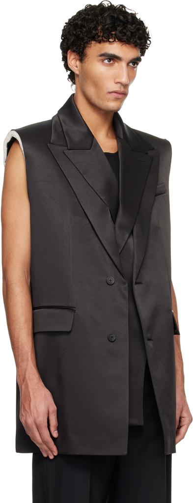 Jean Paul Gaultier Black Double Layer Body Detail Vest