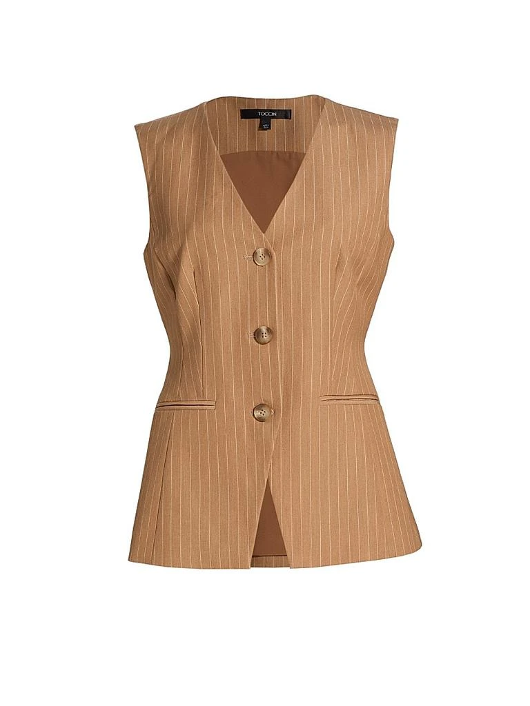 Toccin Tibbie Pinstriped Cutaway Vest 1