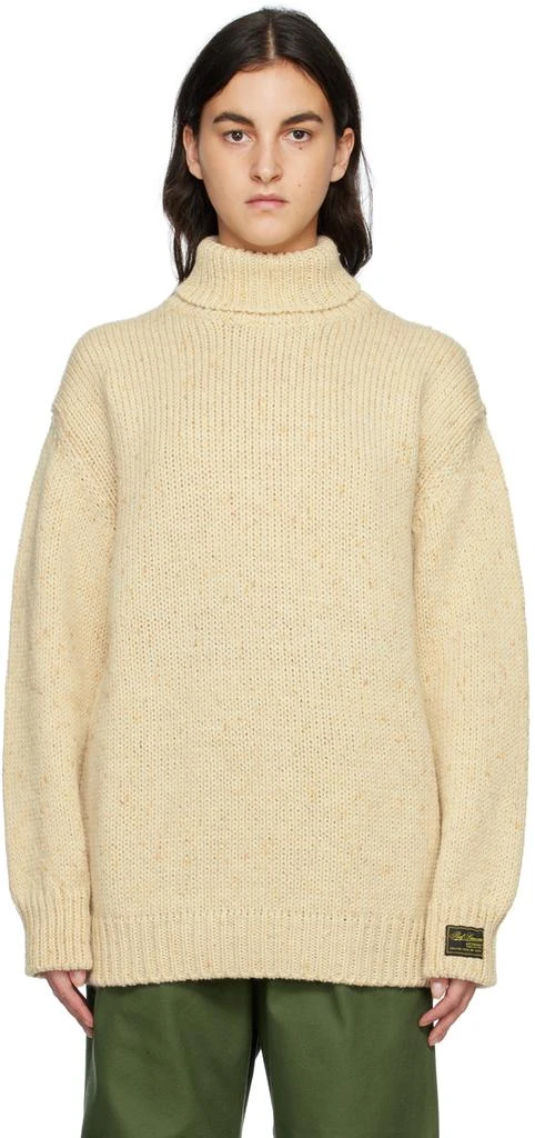 RAF SIMONS Off-White Metallic Thread Turtleneck 1