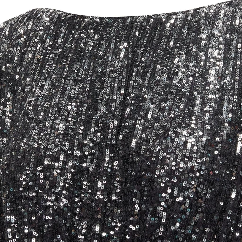 Yves Saint Laurent silver gradient sequins cropped mini bateau dress 2