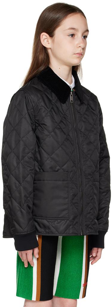 Burberry Kids Black Diamond Quilted Jacket