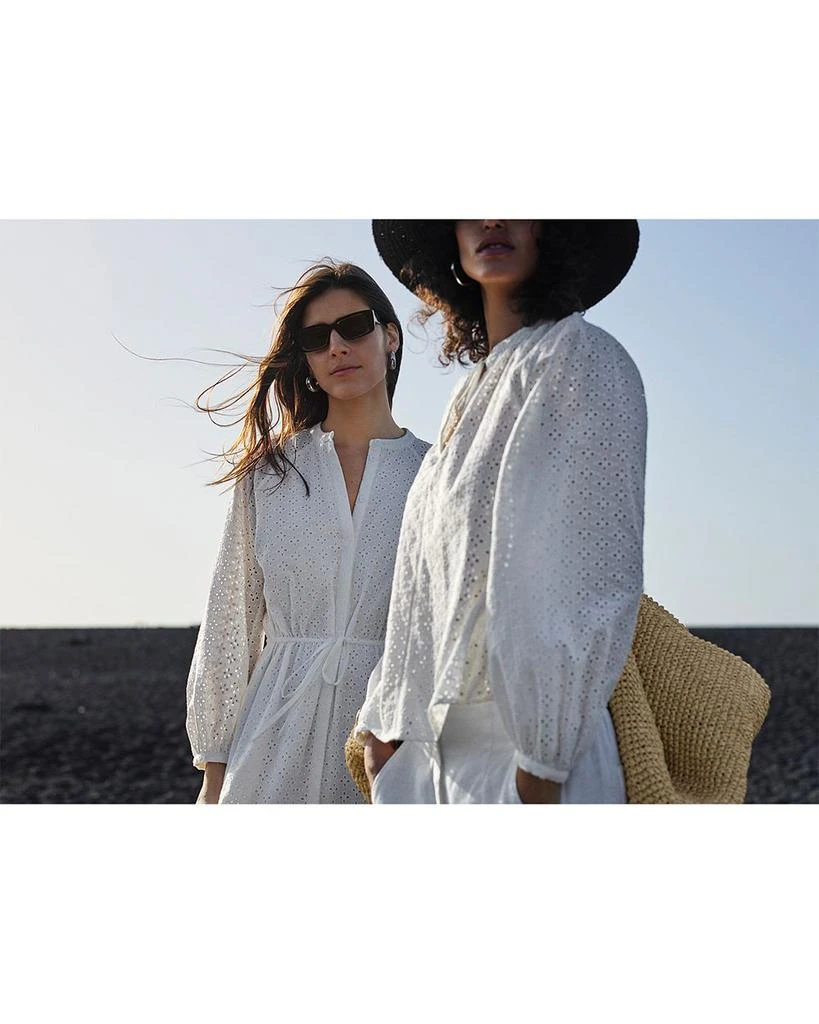 Whistles Broderie Midi Shirt Dress 4