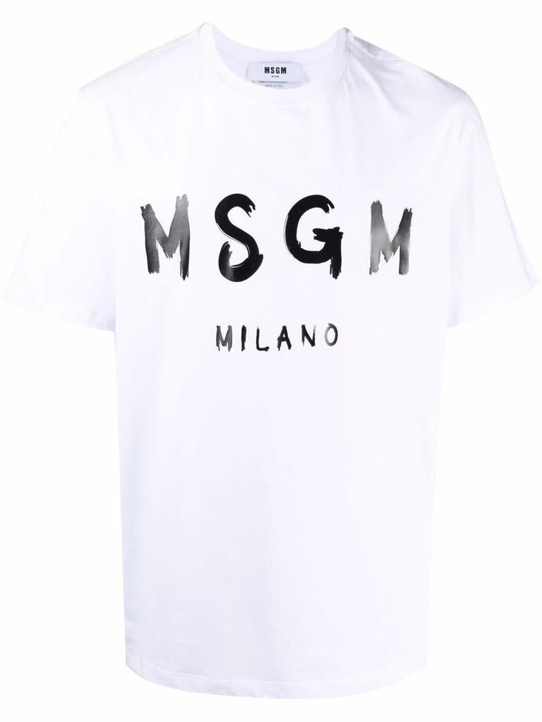 MSGM Msgm Brushed Logo Cotton T-Shirt Clothing