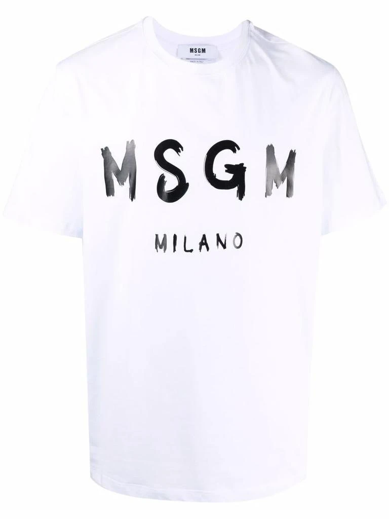 Msgm Msgm Brushed Logo Cotton T-Shirt Clothing 1