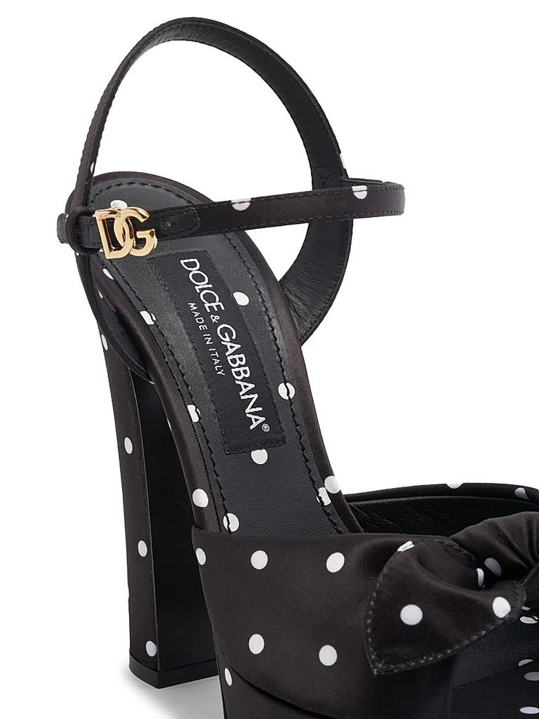 Dolce & Gabbana Kira 135MM Polka Dot Platform Sandals 6