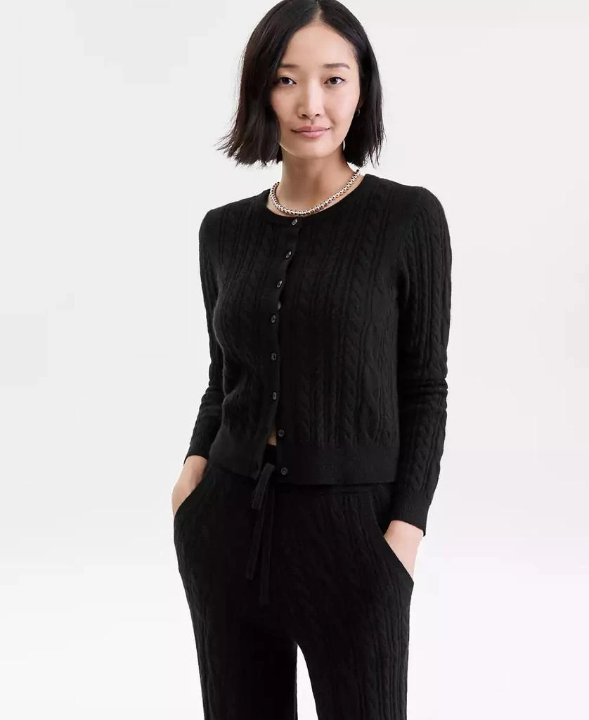 Women's 100% Cashmere Cable-Knit Cardigan Sweater, Macy's