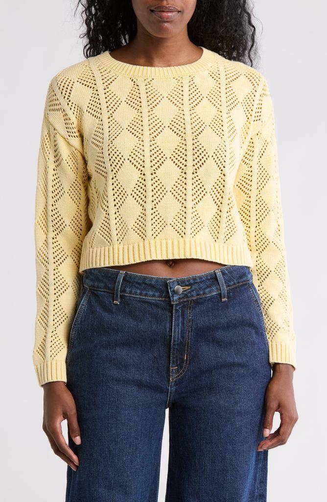Cotton Emporium Pointelle Openwork Cotton Sweater