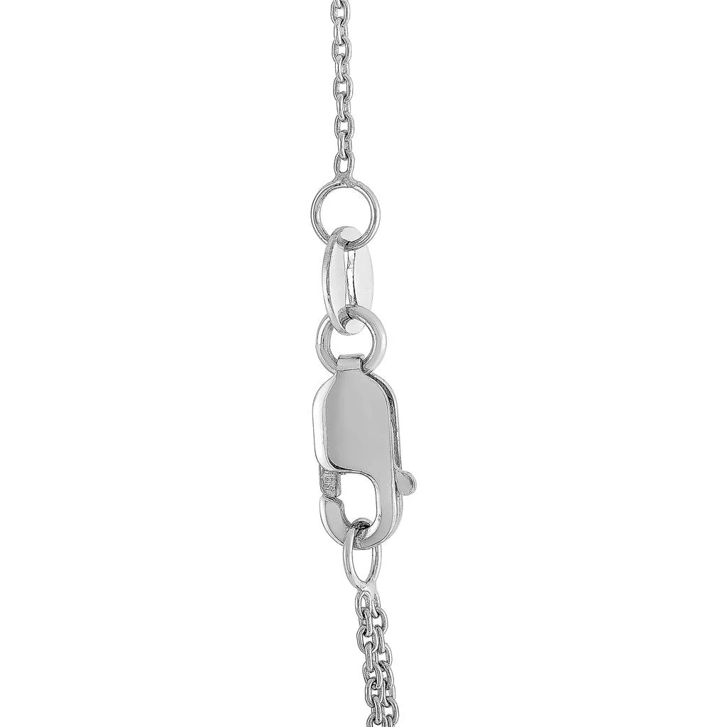 Non Branded 14K White Gold 0.12 ct Diamond Small Cross Pendant Necklace 3