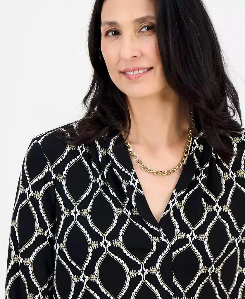 JM Collection Women's Printed 3/4 Sleeve V-Neck Knit Top, Exclusively at Macy's 3