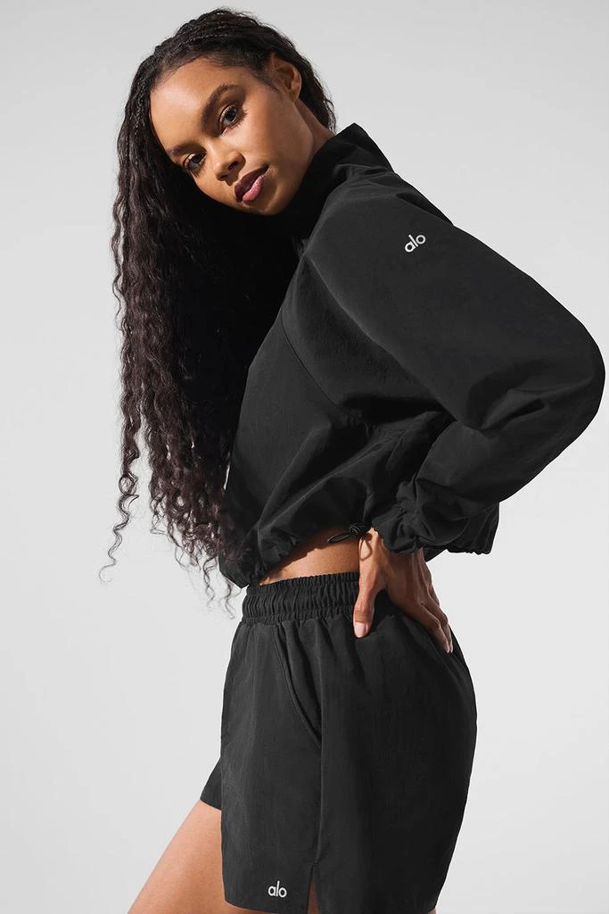 Alo Cropped 1/4 Zip Alumni Pullover - Black 5