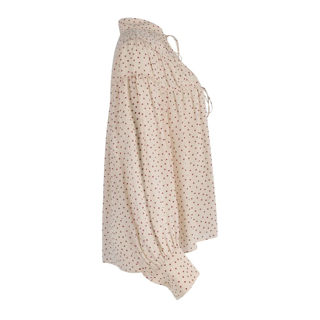 Joseph Joseph Crosby Heart Print Blouse in Ecru Silk 2