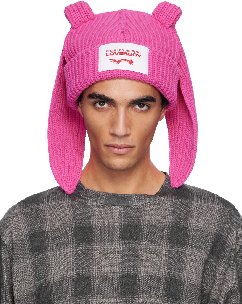 Charles Jeffrey Loverboy Red Chunky Ears Beanie - Hats - BeyondStyle