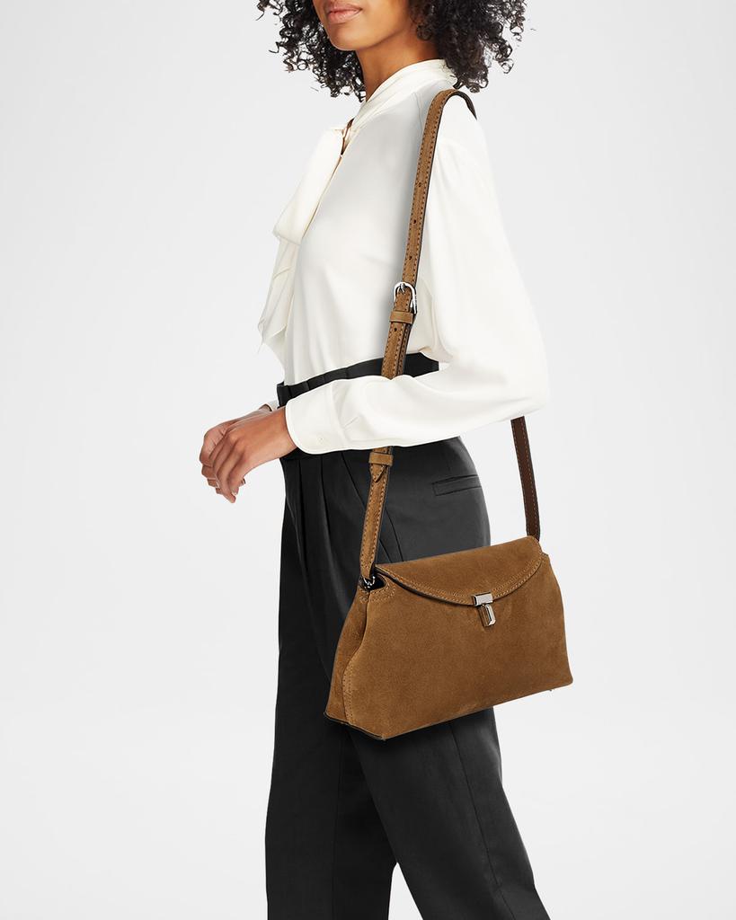 Totême T Lock Suede Clutch Bag