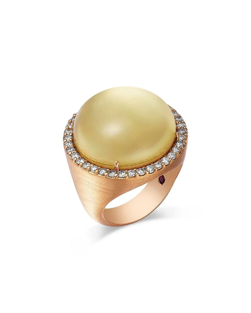 Roberto Coin 18K Yellow Gold Cocktail Lemon Quartz 
Diamond Halo Ring 1