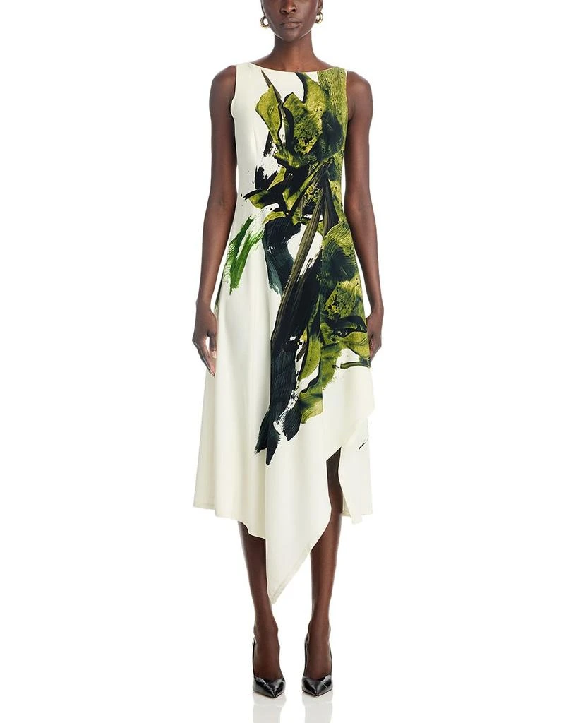 Jason Wu Boatneck Fit And Flare Crepe Dress 7