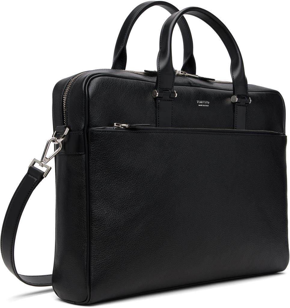 Tom Ford Black Grain Leather Slim Briefcase