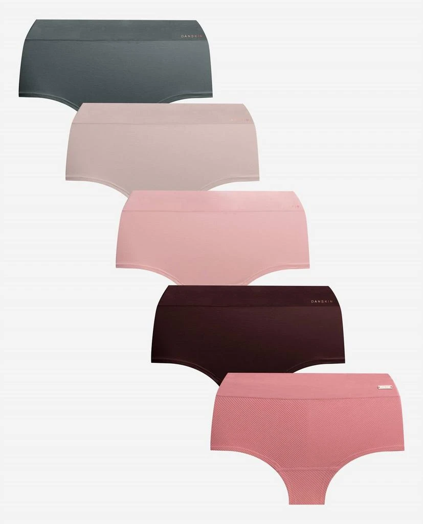 Danskin Danskin - Women's 5-pack Seamless Ribbed Hipster Underwear 1