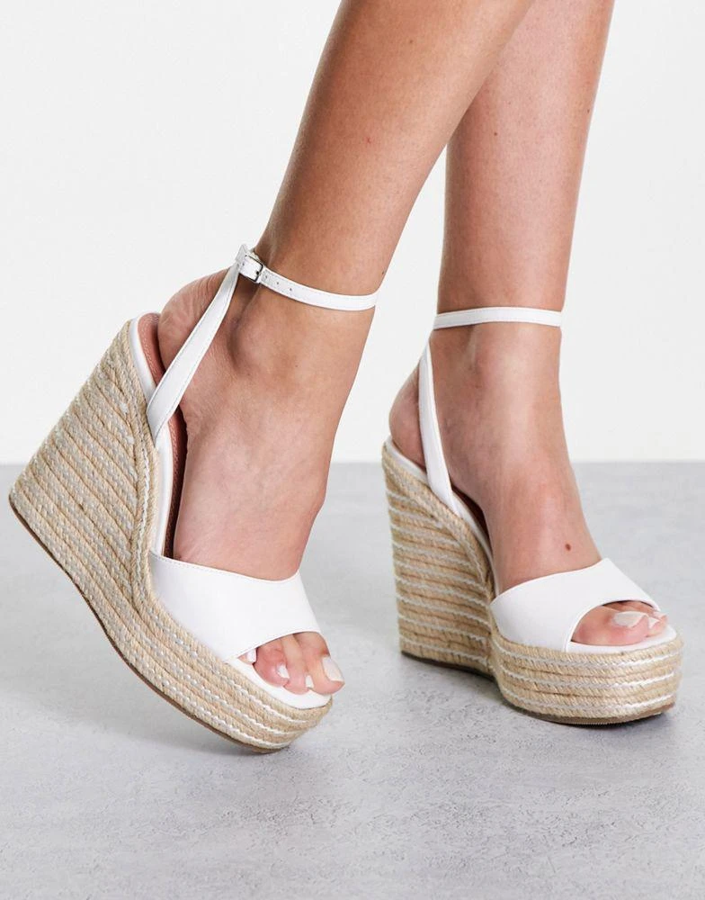 ASOS ASOS DESIGN Tasha espadrille wedges in white 2