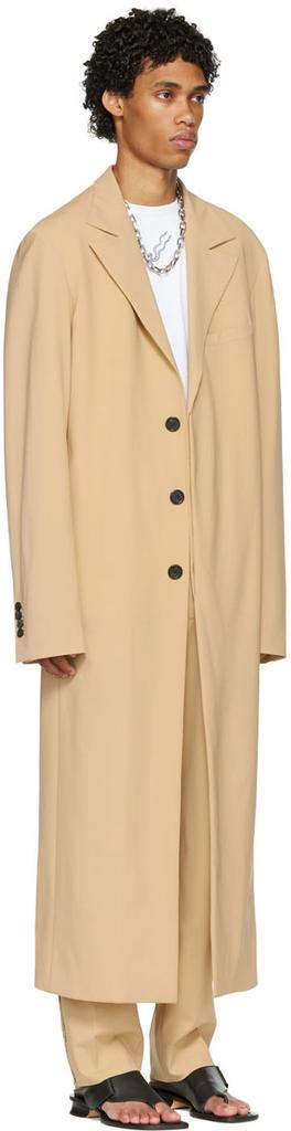 LU'U DAN Beige Straight Slim Coat