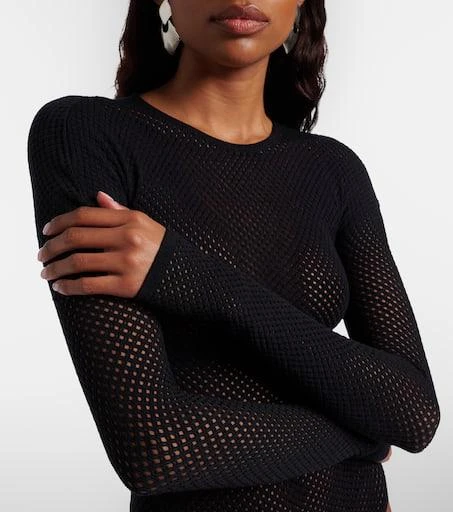WARDROBE.NYC Open-knit wool-blend bodysuit 5