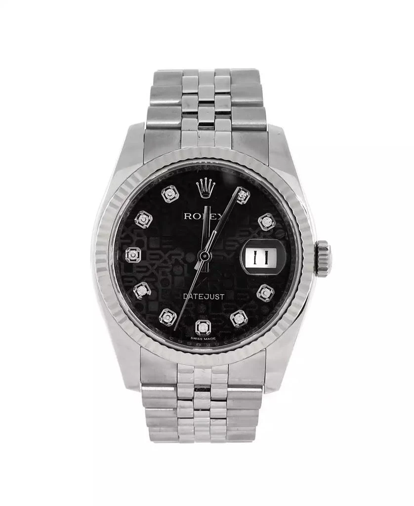Pre-Owned Rolex Oyster Perpetual Datejust Automatic Watch in Stainless Steel and White Gold with Diamond Markers 36mm 1