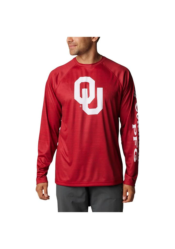 Columbia NCAA Oklahoma Sooners PFG Terminal Tackle Omni-Shade Raglan Long Sleeve T-Shirt