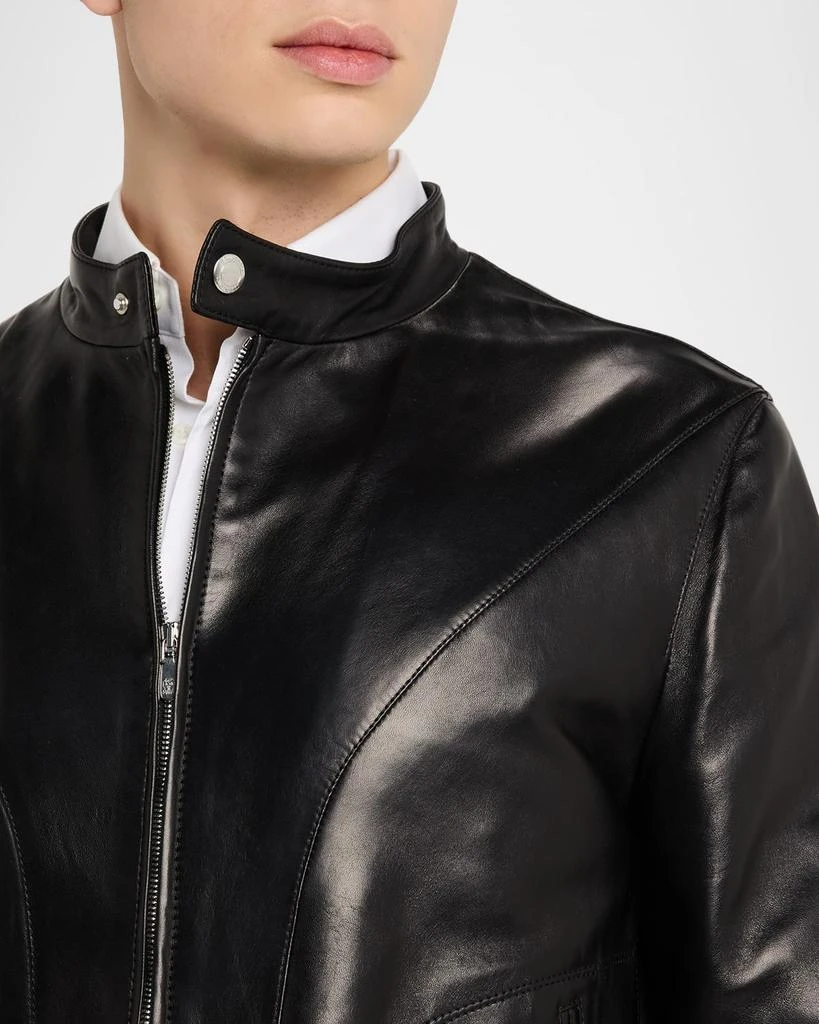 Brunello Cucinelli Men
s Polished Nappa Leather Pilot Jacket 5