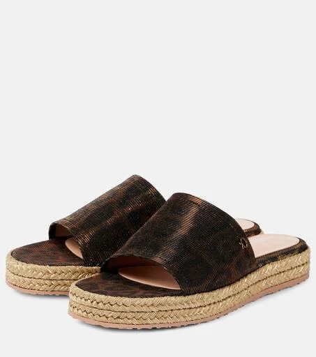 Gianvito Rossi Leopard-print platform espadrille slides 5