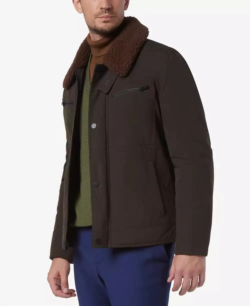 Marc New York by Andrew Marc Men's Randall Insulated Waxed Cotton Aviator Jacket with Fleece Collar 3