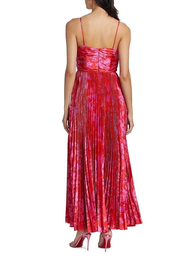 Monique Lhuillier Suzette Abstract Satin Maxi Dress 5