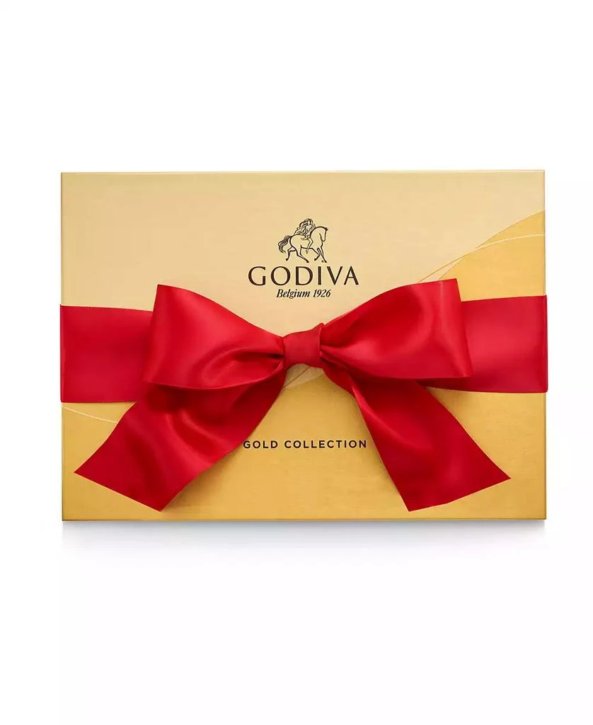 Godiva Gold Ballotin Chocolate Gift Box with Solid Red Ribbon, 72 Piece 1