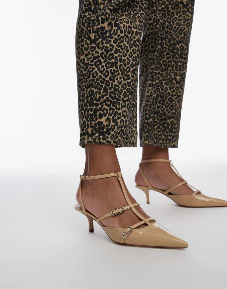 Mango Mango pointed buckle heel in beige 1
